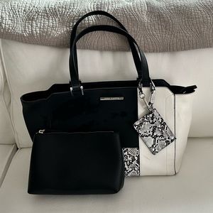 Steve Madden large tote with snakeskin detail